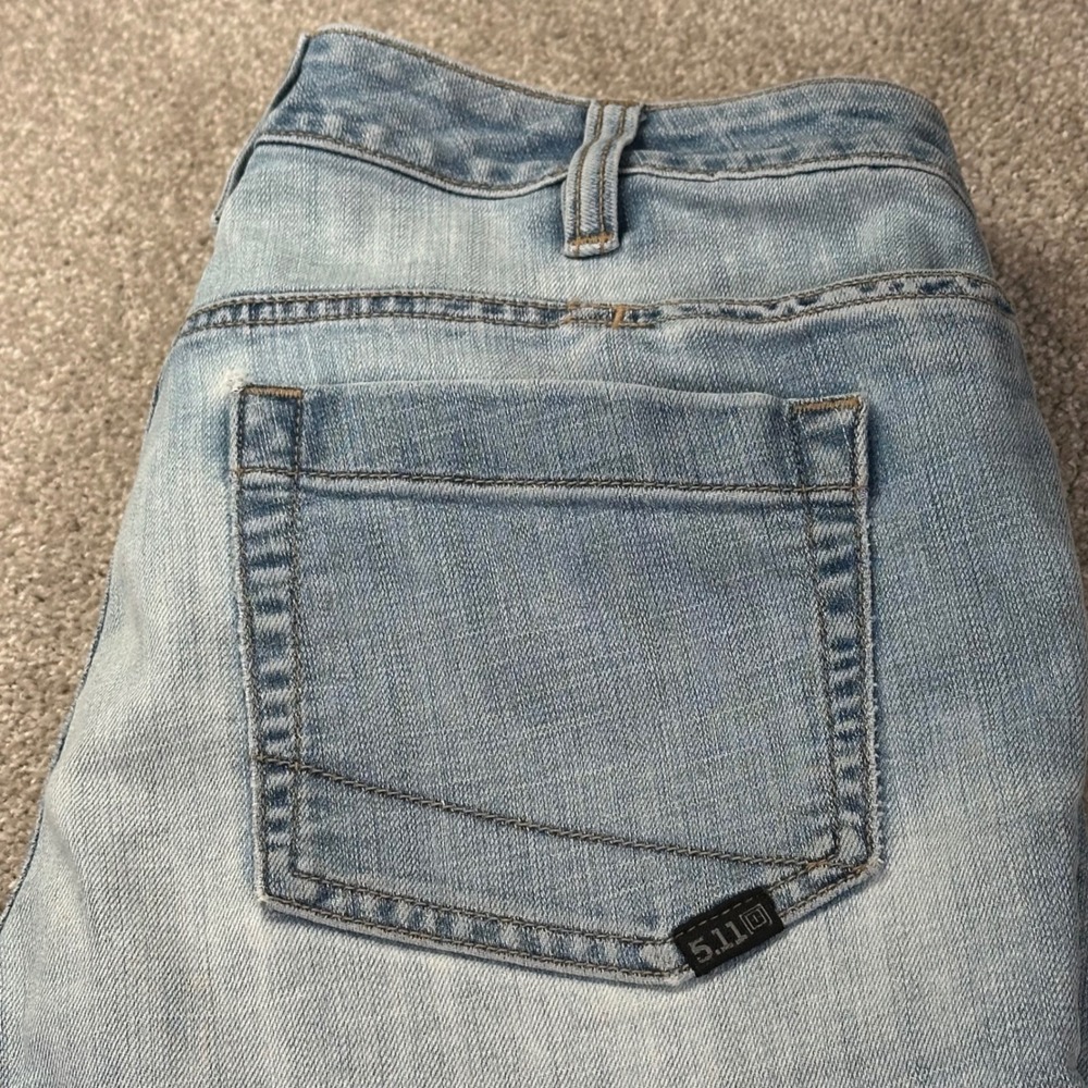 5.11 Tactical Womens 10 Long Jeans Light Blue Straight Leg Utility Gorpcore